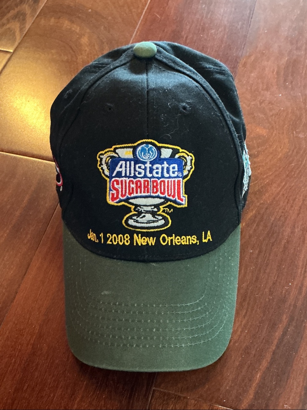 Allstate Sugar Bowl Embroidered Black and Green Baseball Cap